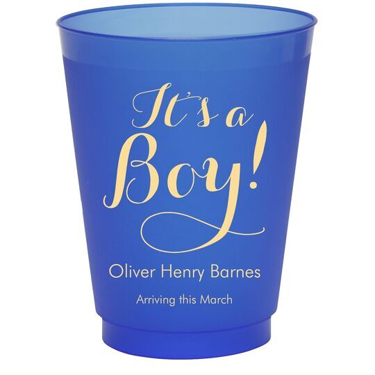 Elegant It's A Boy Colored Shatterproof Cups